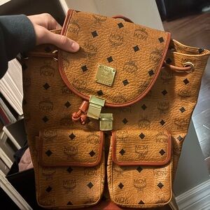 MCM Cognac Visetos Backpack